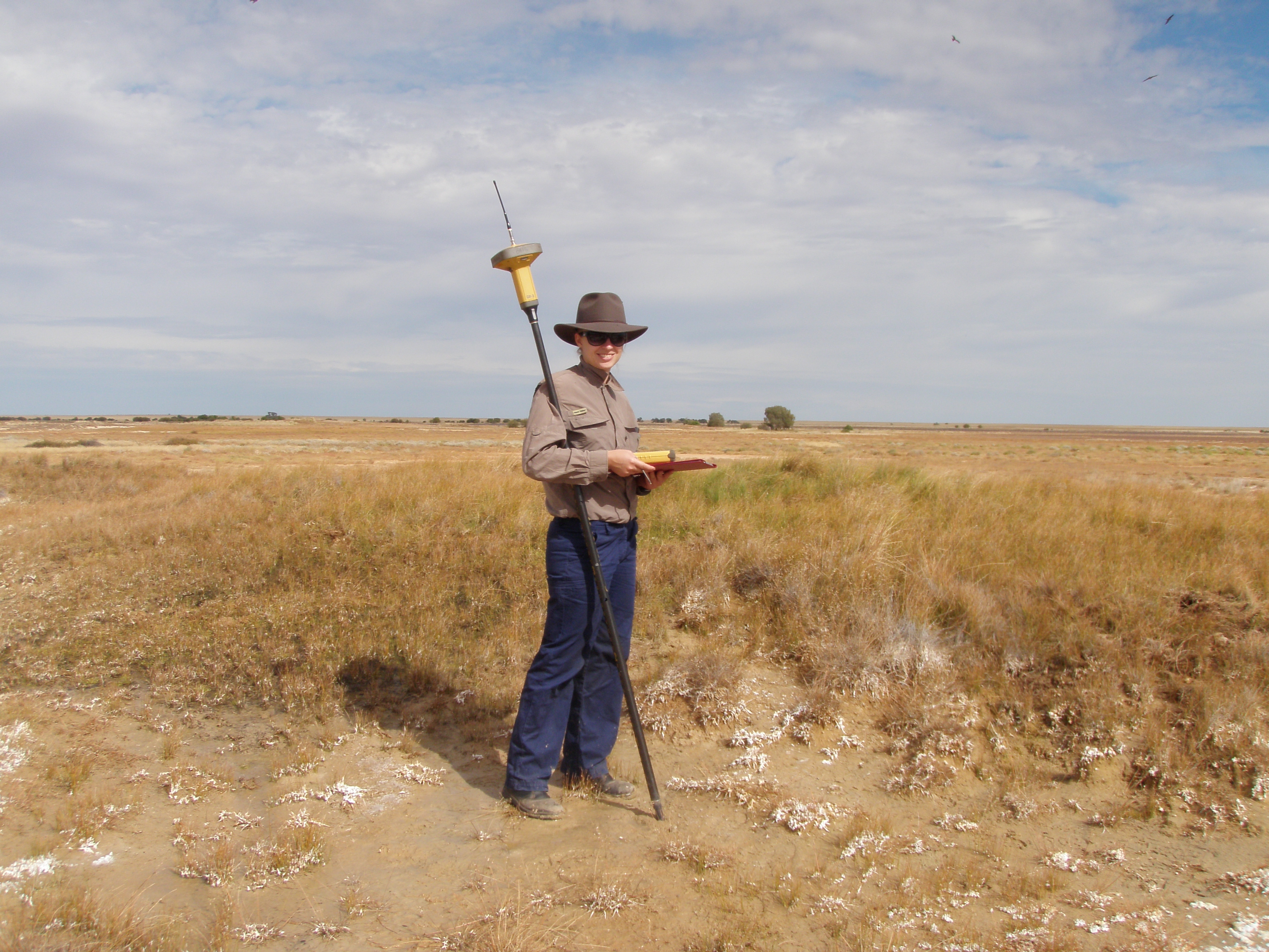 Springs extent mapping using differential GPS Elizabeth Spings Western Qld Photo by DSITIA