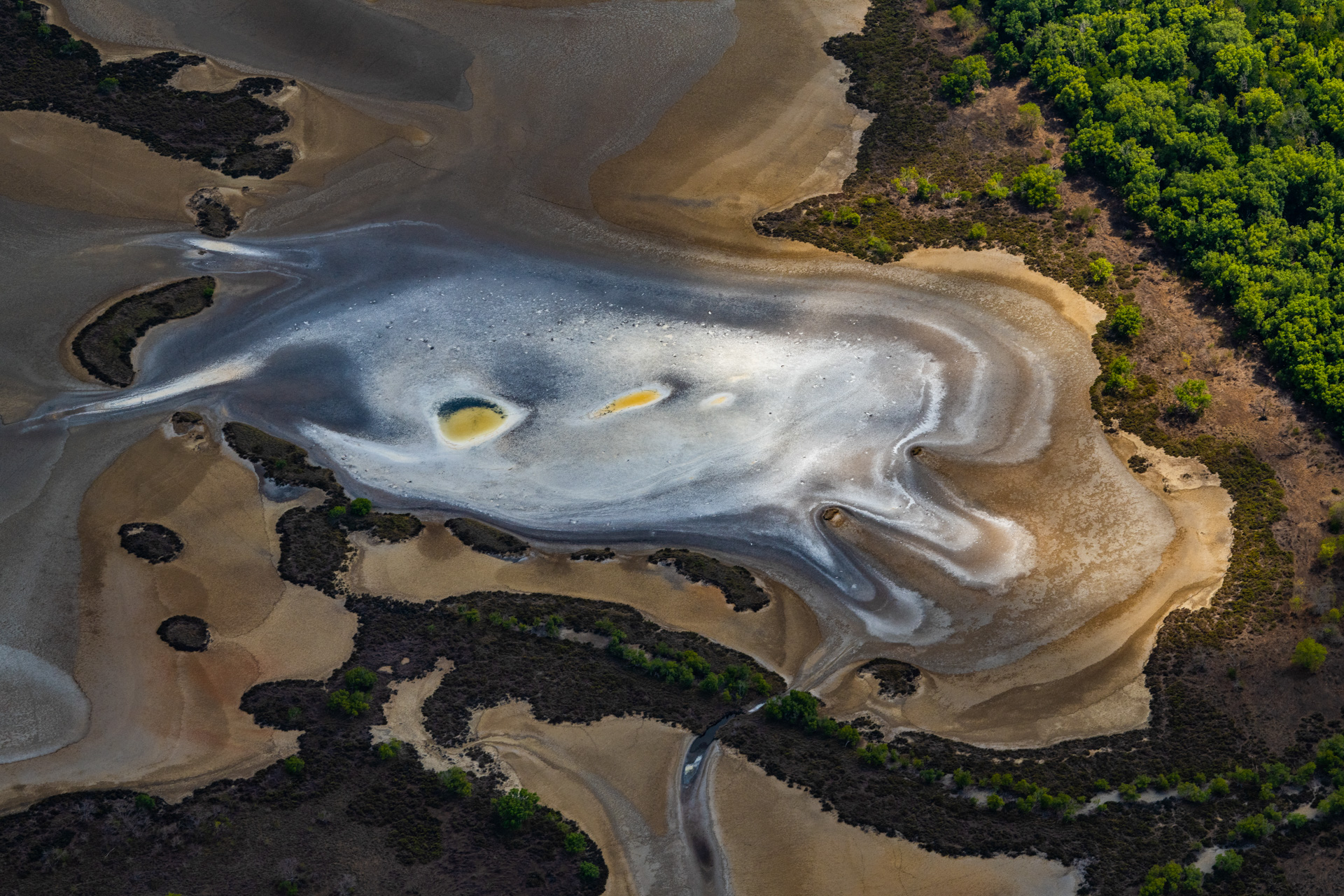 Aerial view of saltpan, North Kennedy River. Photo by Gary Cranitch © Queensland Museum