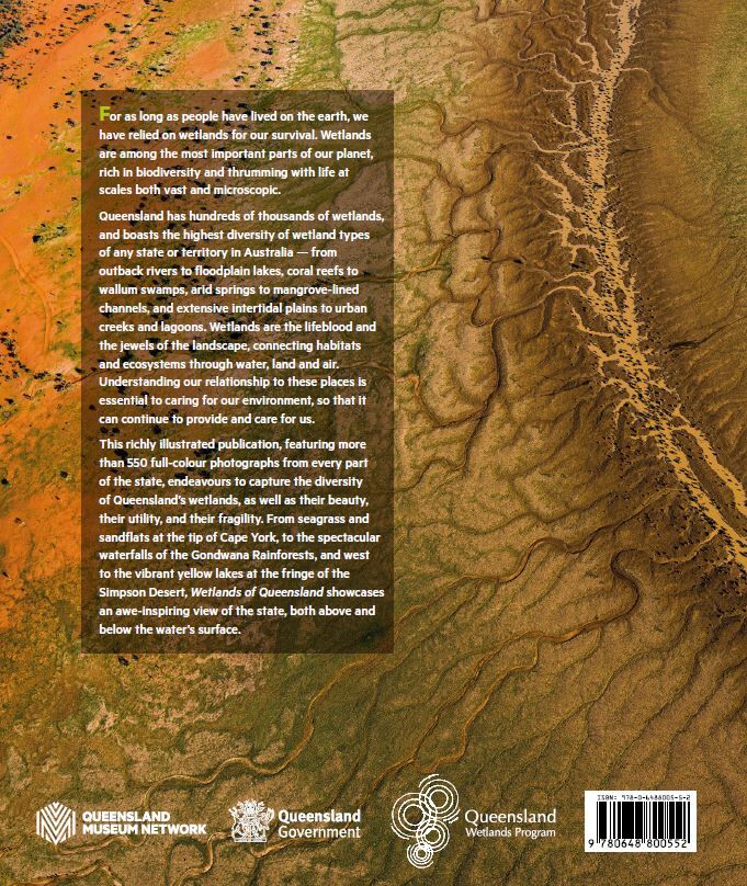 Wetlands of Queensland book back cover, © Queensland Museum