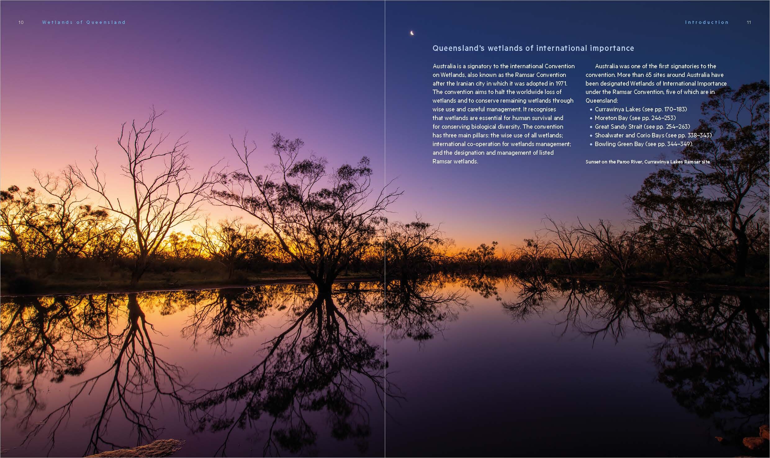 Wetlands of Queensland book sample page, © Queensland Museum