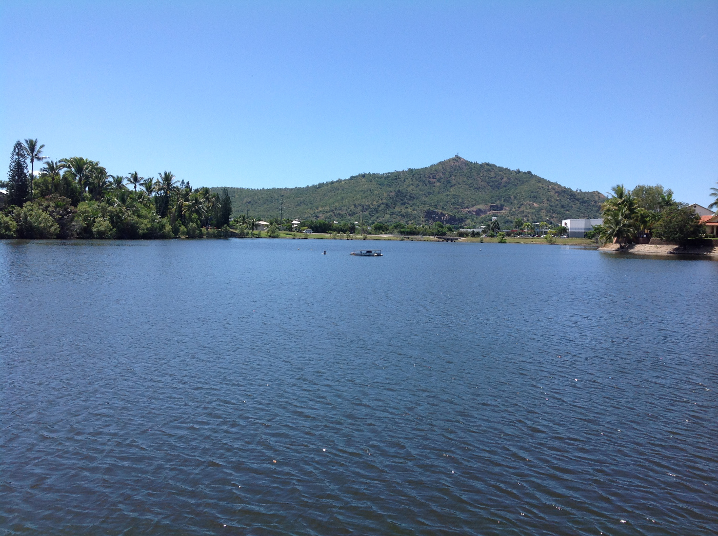The artificial Curralea and Keyatta (Paradise) Lakes, which are designed to reduce peak flow from the Townsville suburbs of Hyde Park, Gulliver, Currajong and Vincent - photo by Alana Lorimer.